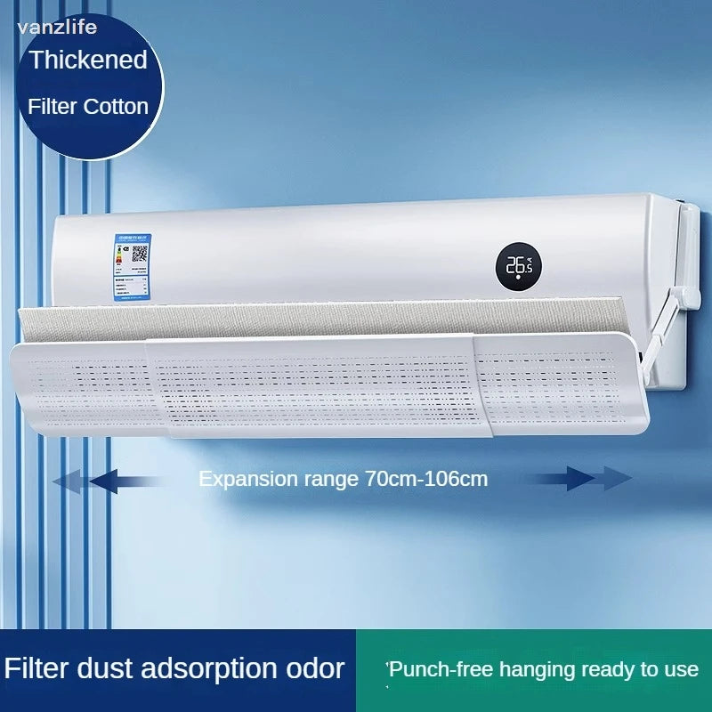 Air Conditioner Windshield Anti-Direct Blowing Wall Mount Universal Wind Shield Cover Air Outlet Baffle Plate Curtain