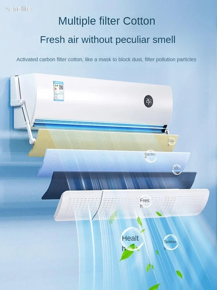 Air Conditioner Windshield Anti-Direct Blowing Wall Mount Universal Wind Shield Cover Air Outlet Baffle Plate Curtain