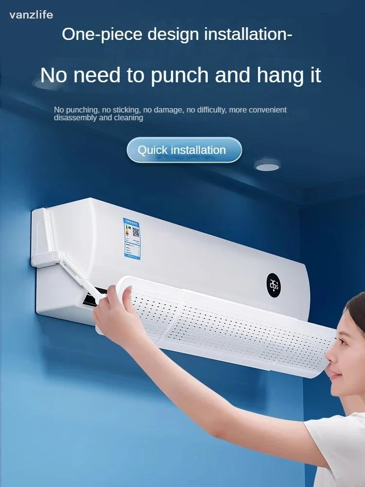 Air Conditioner Windshield Anti-Direct Blowing Wall Mount Universal Wind Shield Cover Air Outlet Baffle Plate Curtain